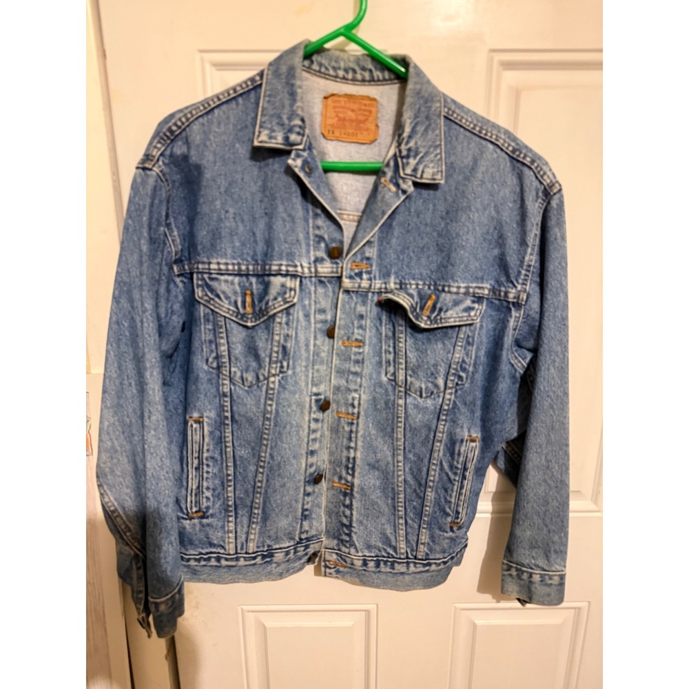 Levi Strauss‎ Co Denim Trucker Jacket Blue Ex Large Women's Classic Vintage